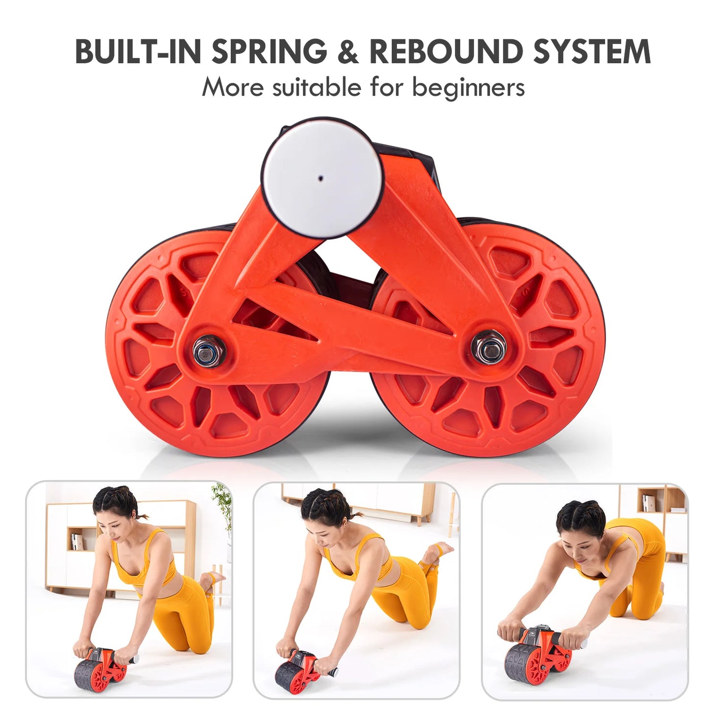 Ab Wheel Roller Automatic Rebound with Knee Pad Mat